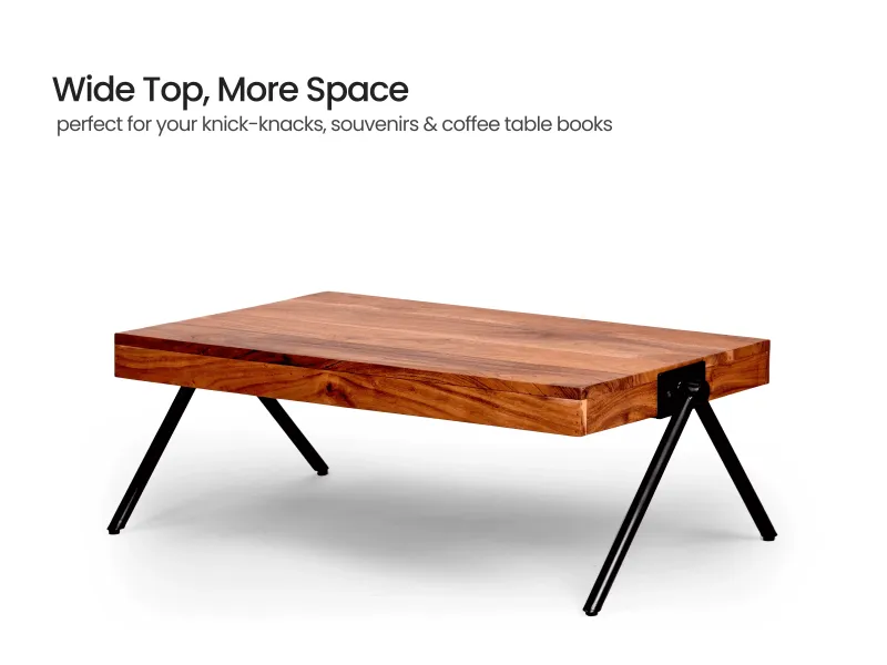 Diana Centre Table with Metal Frame and Wooden Top